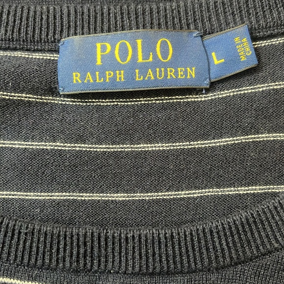 Polo Ralph Lauren Navy & White Pullover Long Sleeve Sweater - Picture 2 of 9